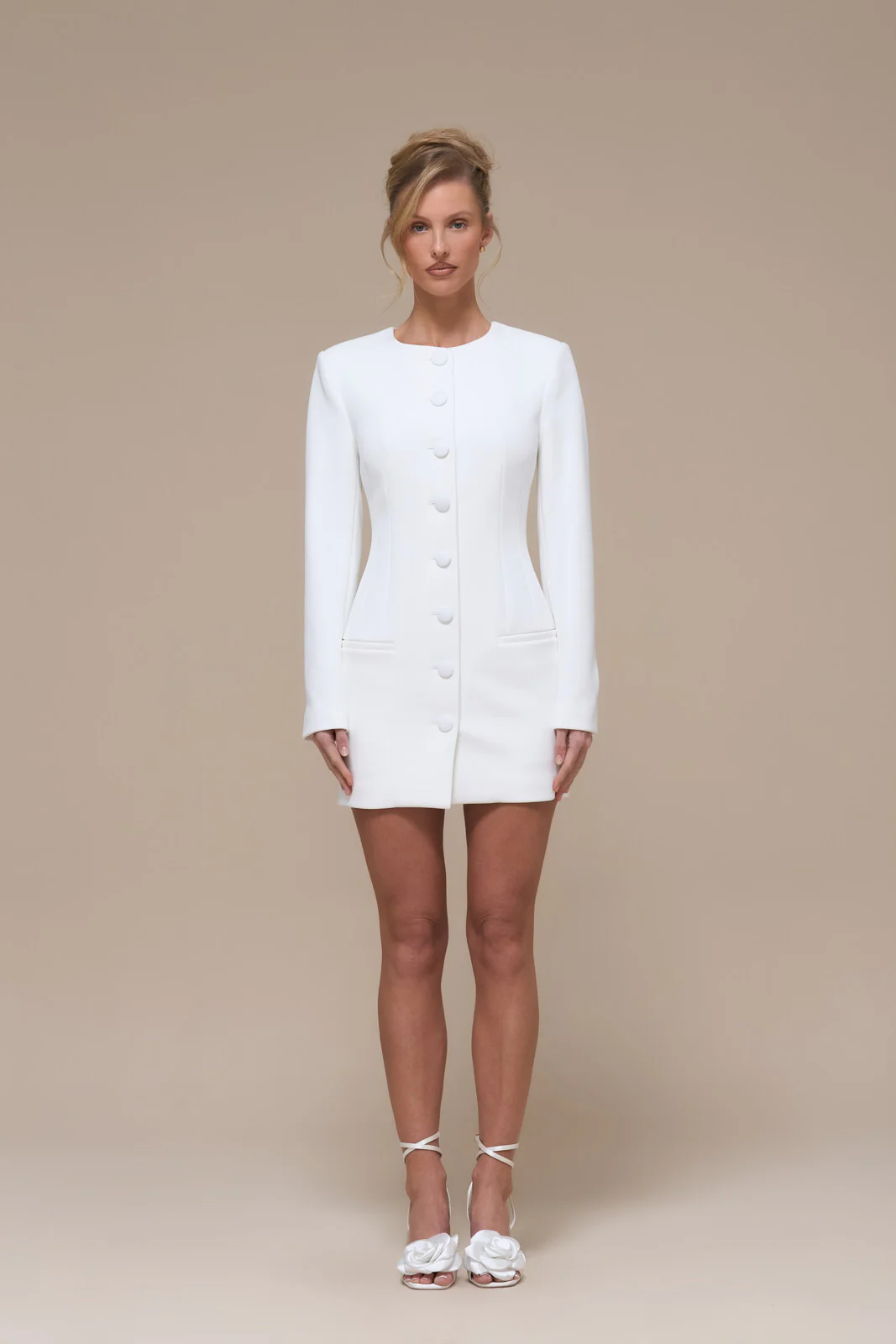 PIPPA BLAZER DRESS | WHITE - Image 9