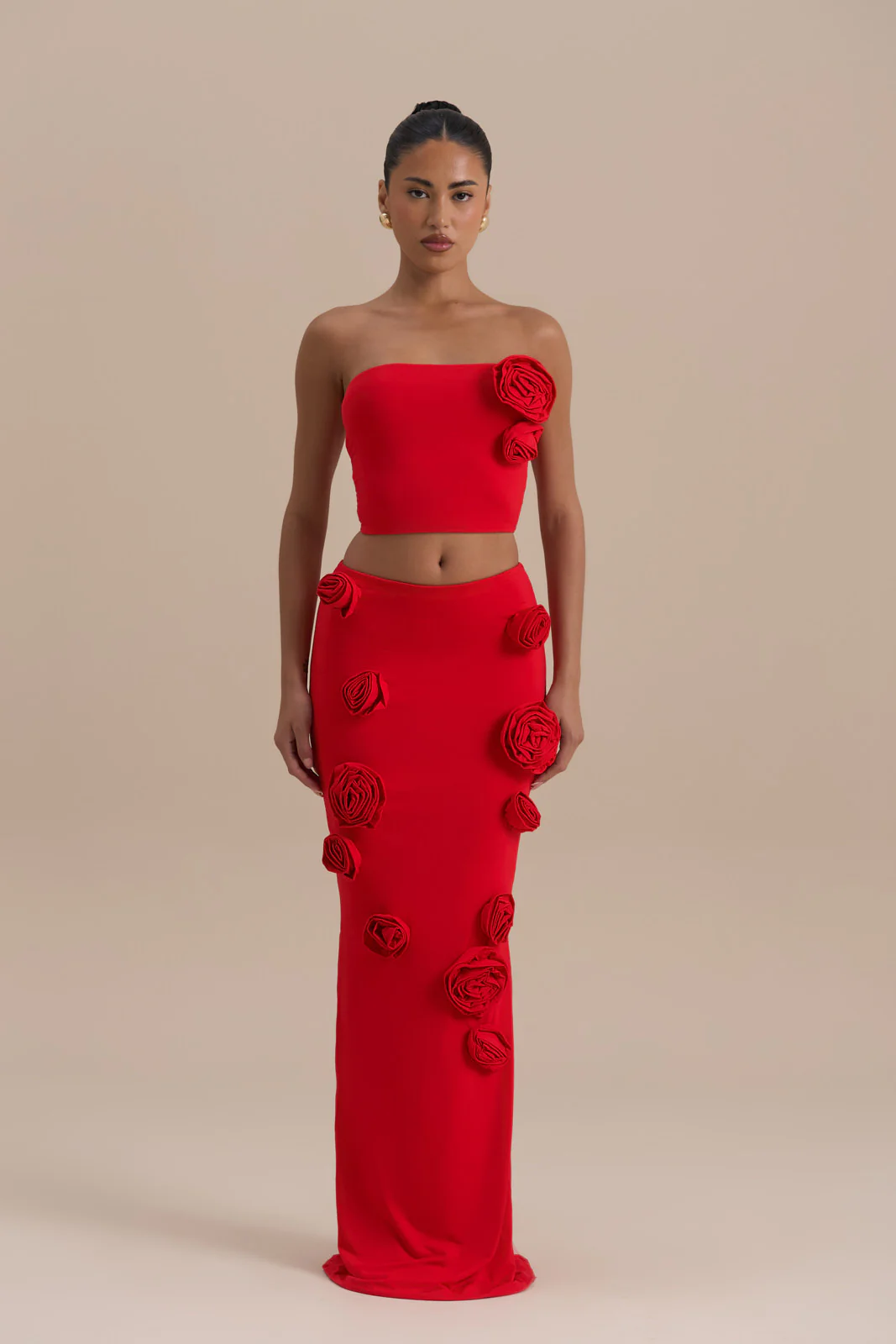 POSIE MAXI SKIRT | RED - SALE - Image 3