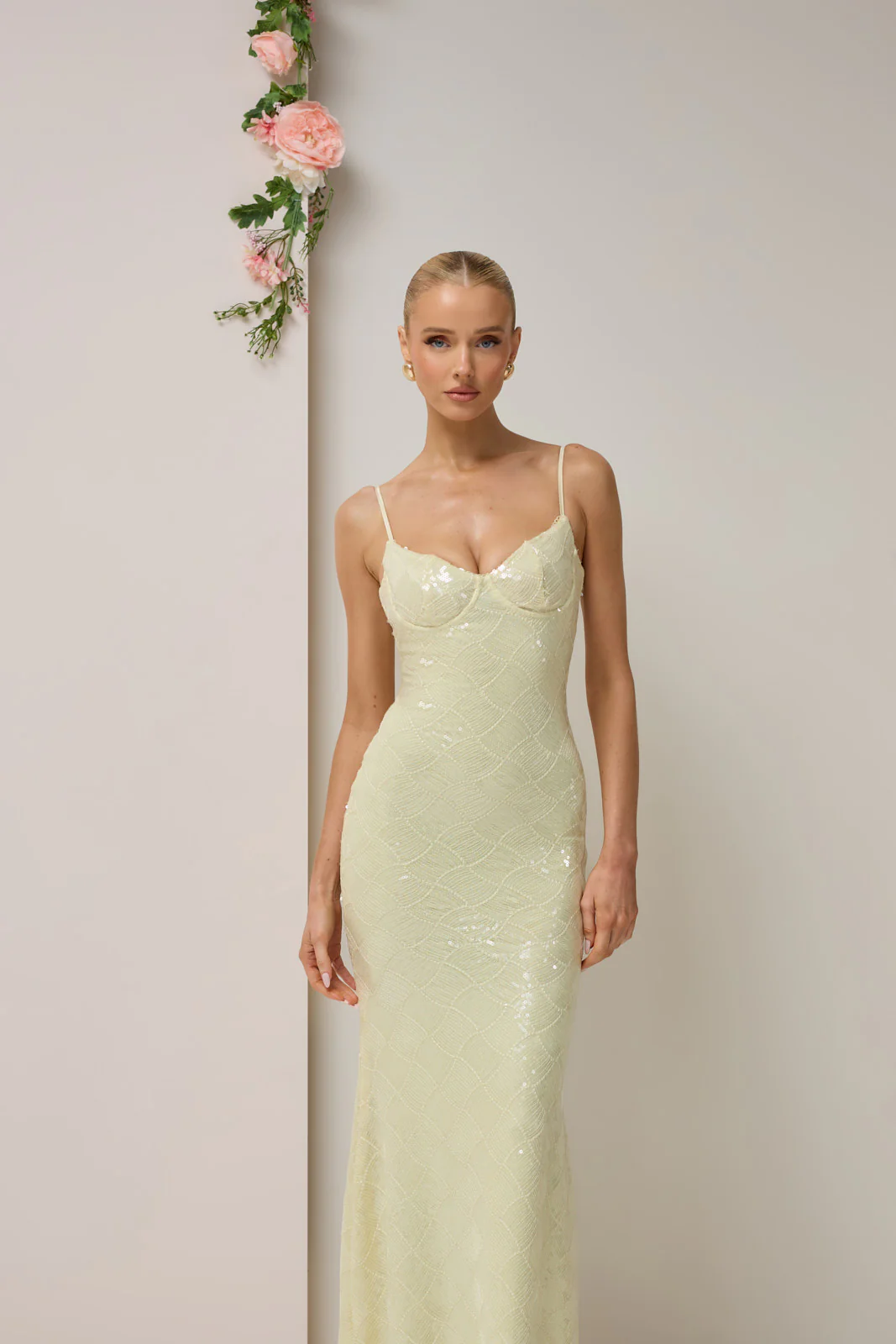 RHEA SEQUIN MAXI DRESS | LEMON - Image 10