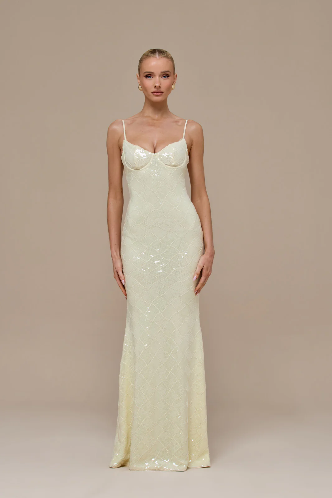 RHEA SEQUIN MAXI DRESS | LEMON - Image 12