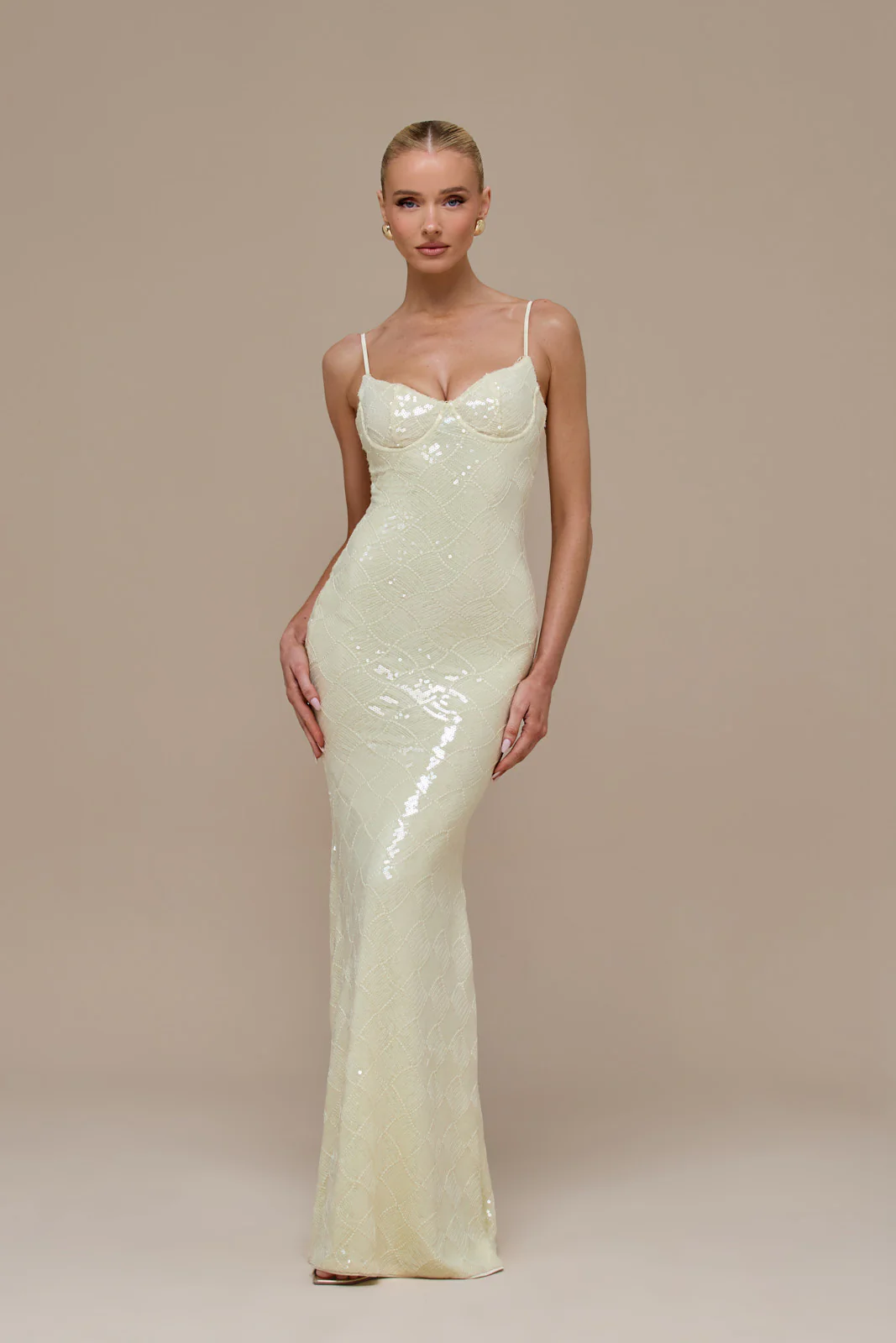 RHEA SEQUIN MAXI DRESS | LEMON - Image 13