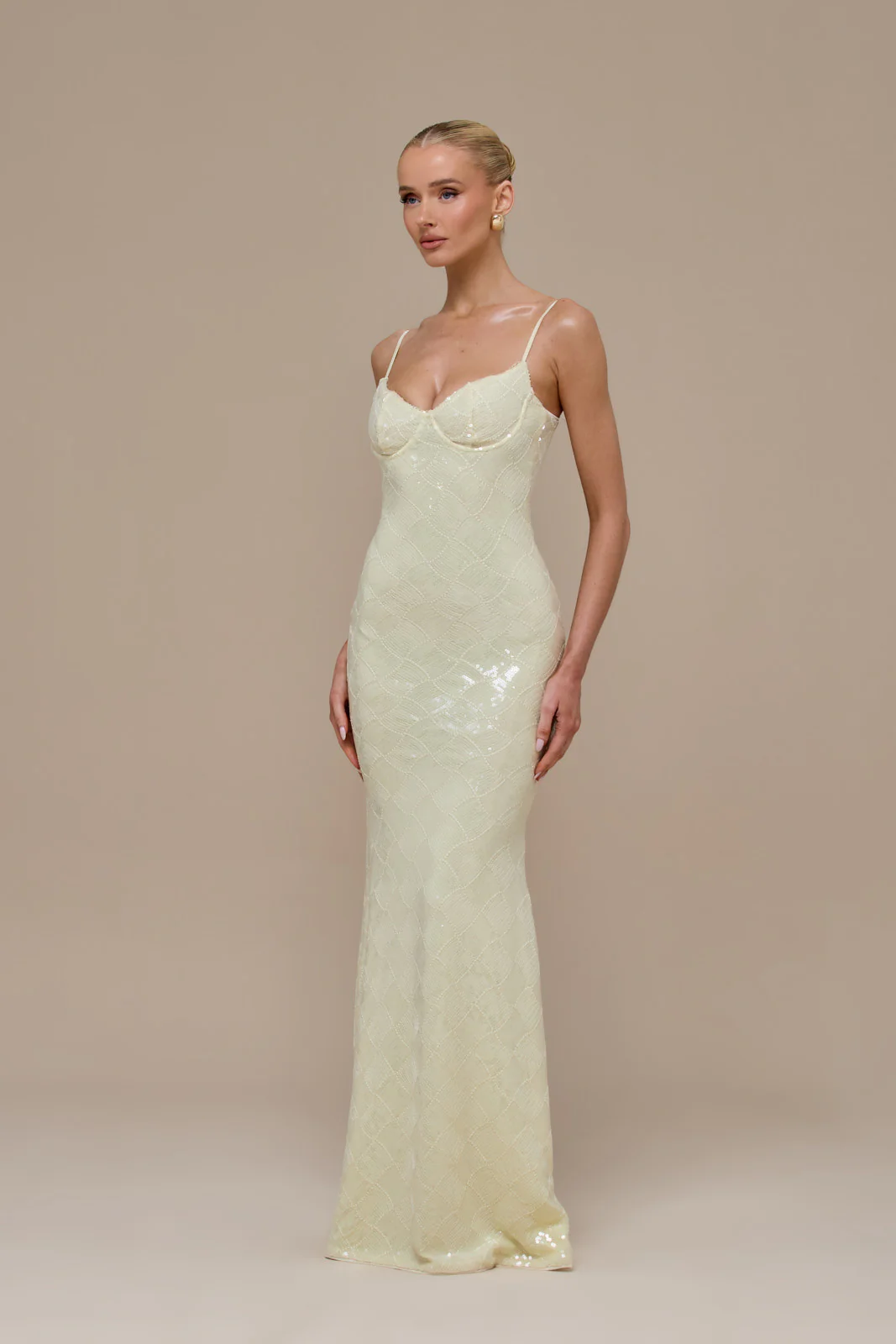 RHEA SEQUIN MAXI DRESS | LEMON - Image 17