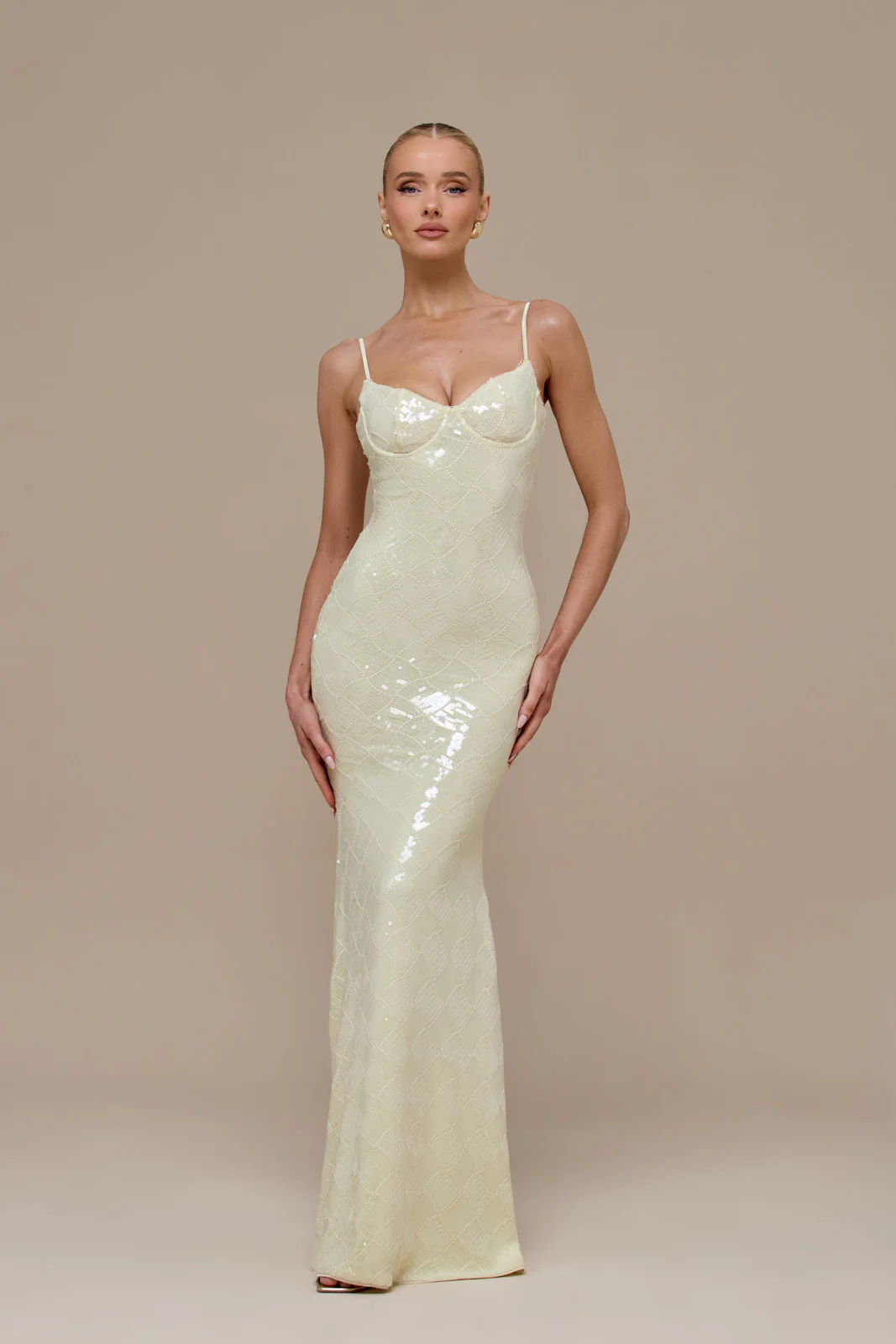 RHEA SEQUIN MAXI DRESS | LEMON - Image 18