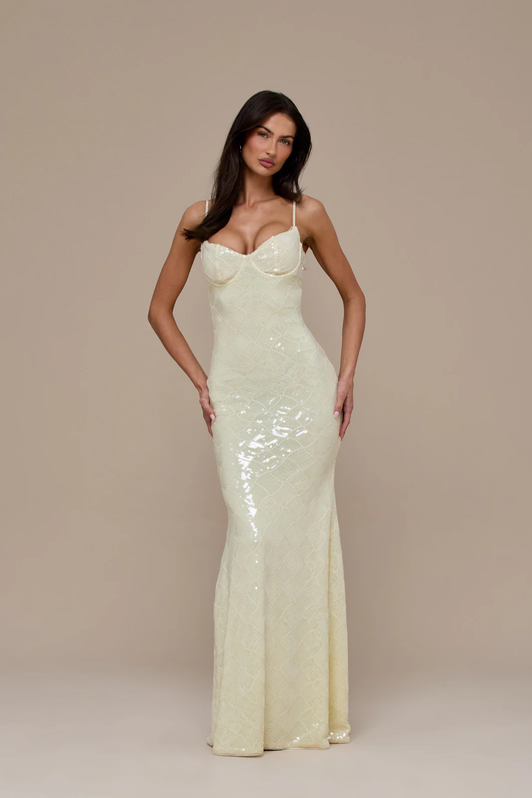 RHEA SEQUIN MAXI DRESS | LEMON - Image 20