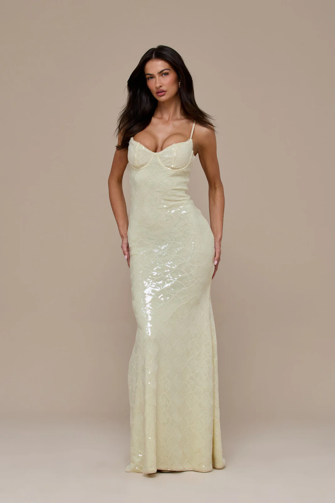 RHEA SEQUIN MAXI DRESS | LEMON - Image 22