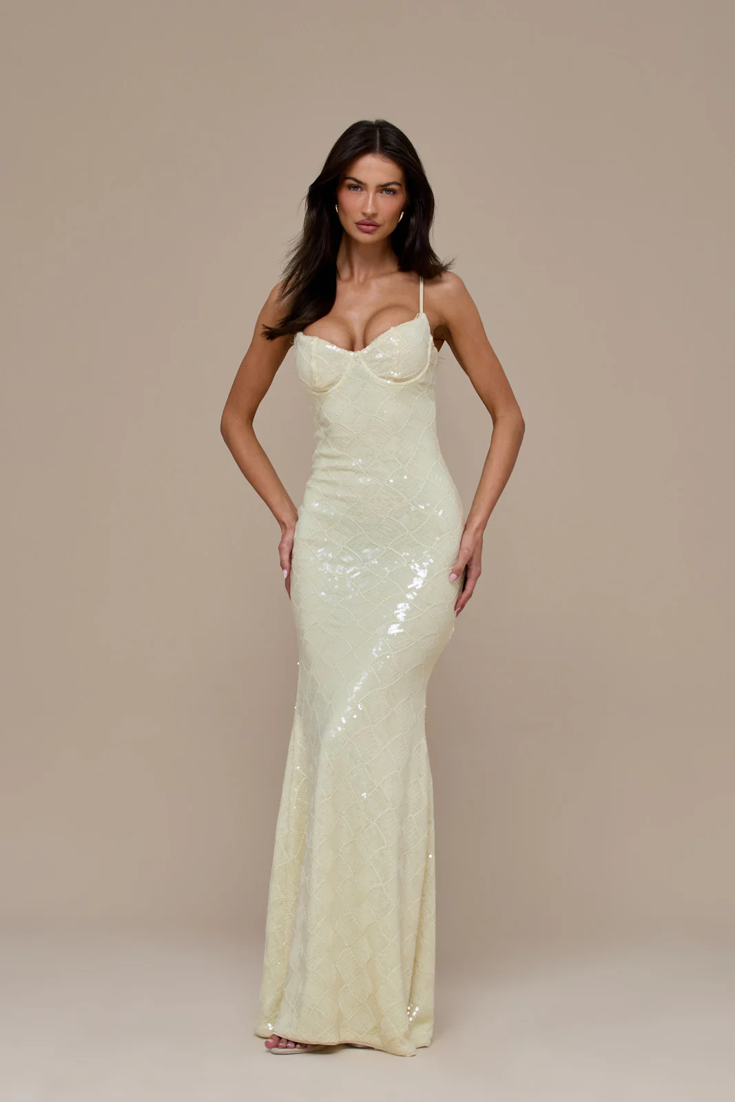 RHEA SEQUIN MAXI DRESS | LEMON - Image 24