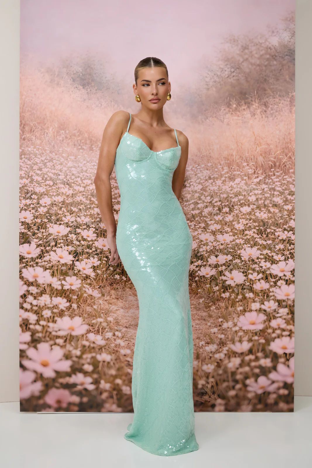 RHEA SEQUIN MAXI DRESS | AQUA BLUE - Image 11