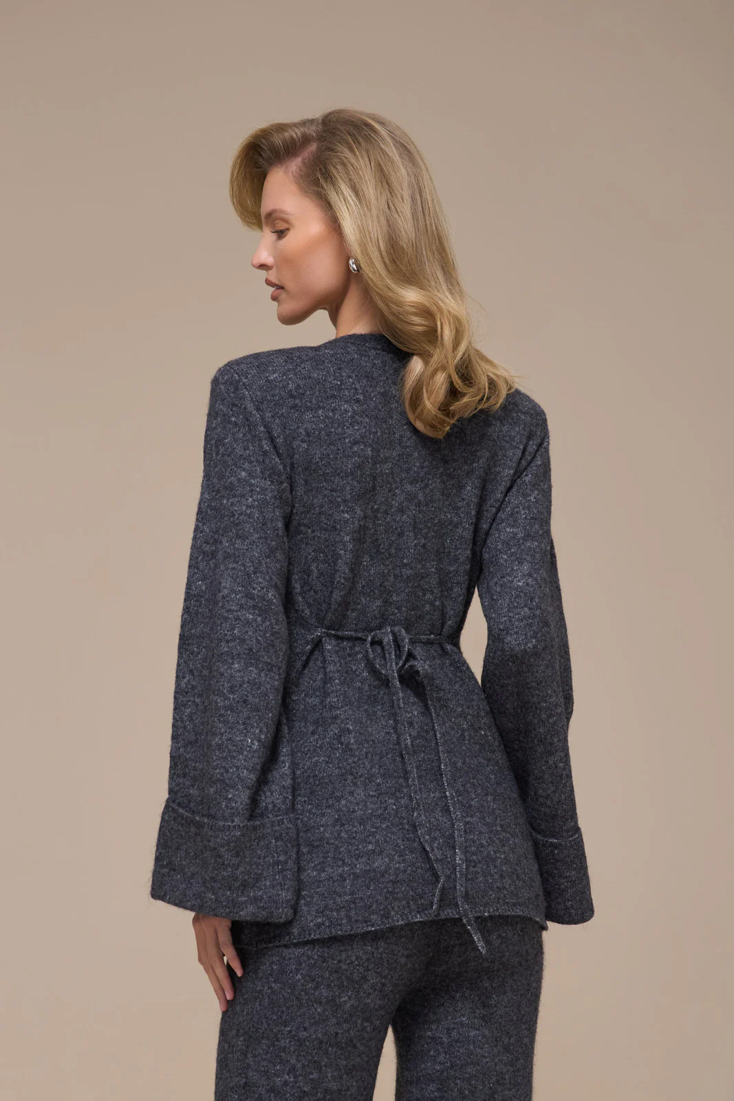 RHYLA LONG SLEEVE KNITTED TOP | GREY - Image 2
