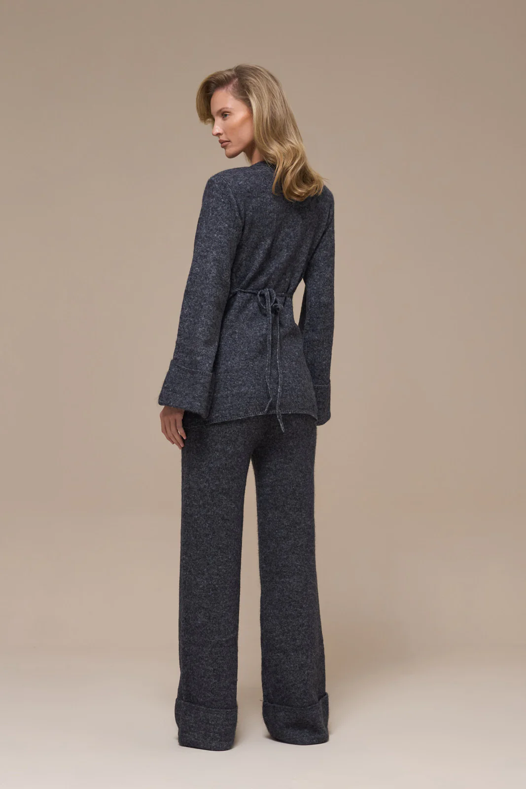 RHYLA LONG SLEEVE KNITTED TOP | GREY - Image 5
