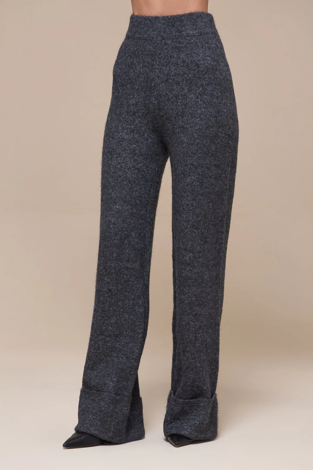 RHYLA TURN UP KNITTED TROUSERS | GREY - Image 5