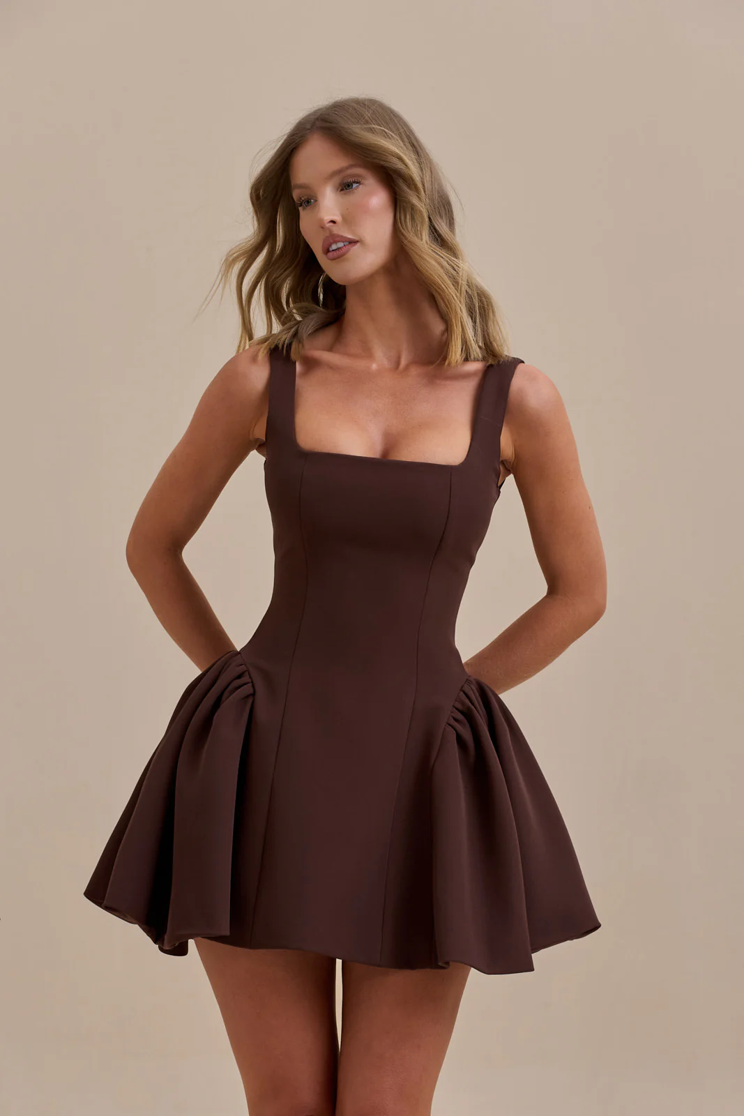 SABRINA MINI DRESS | CHOCOLATE - Image 6