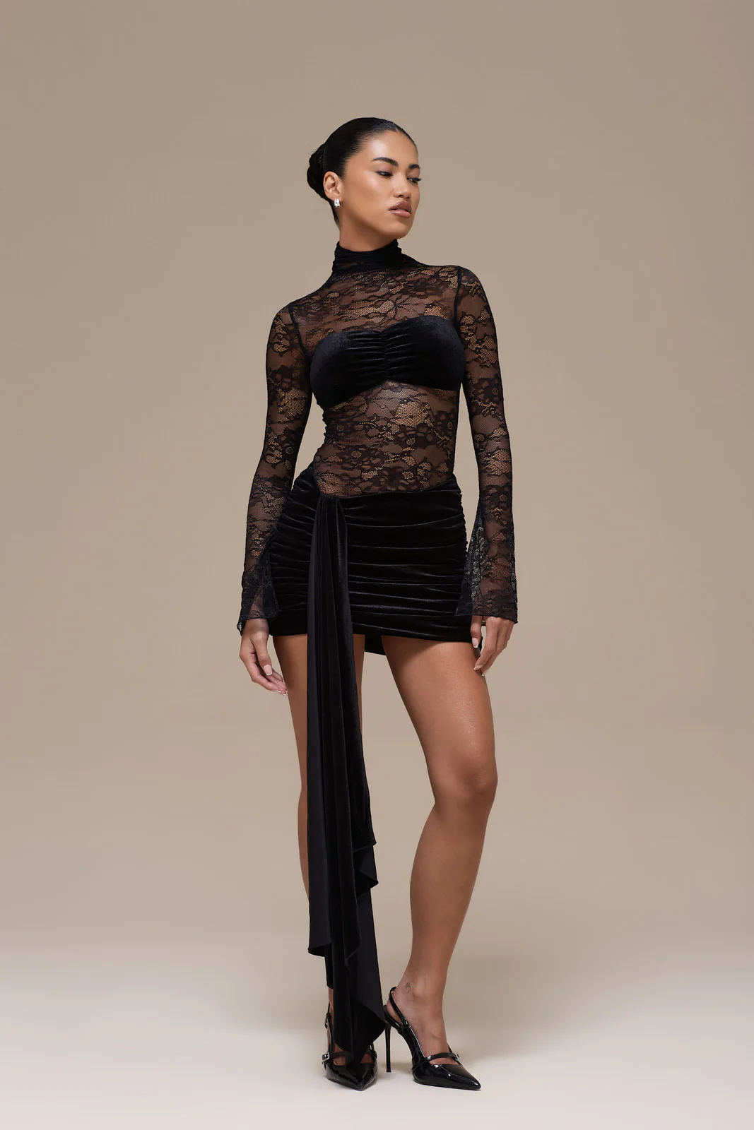 SASHA MINI DRESS | BLACK LACE - Image 5