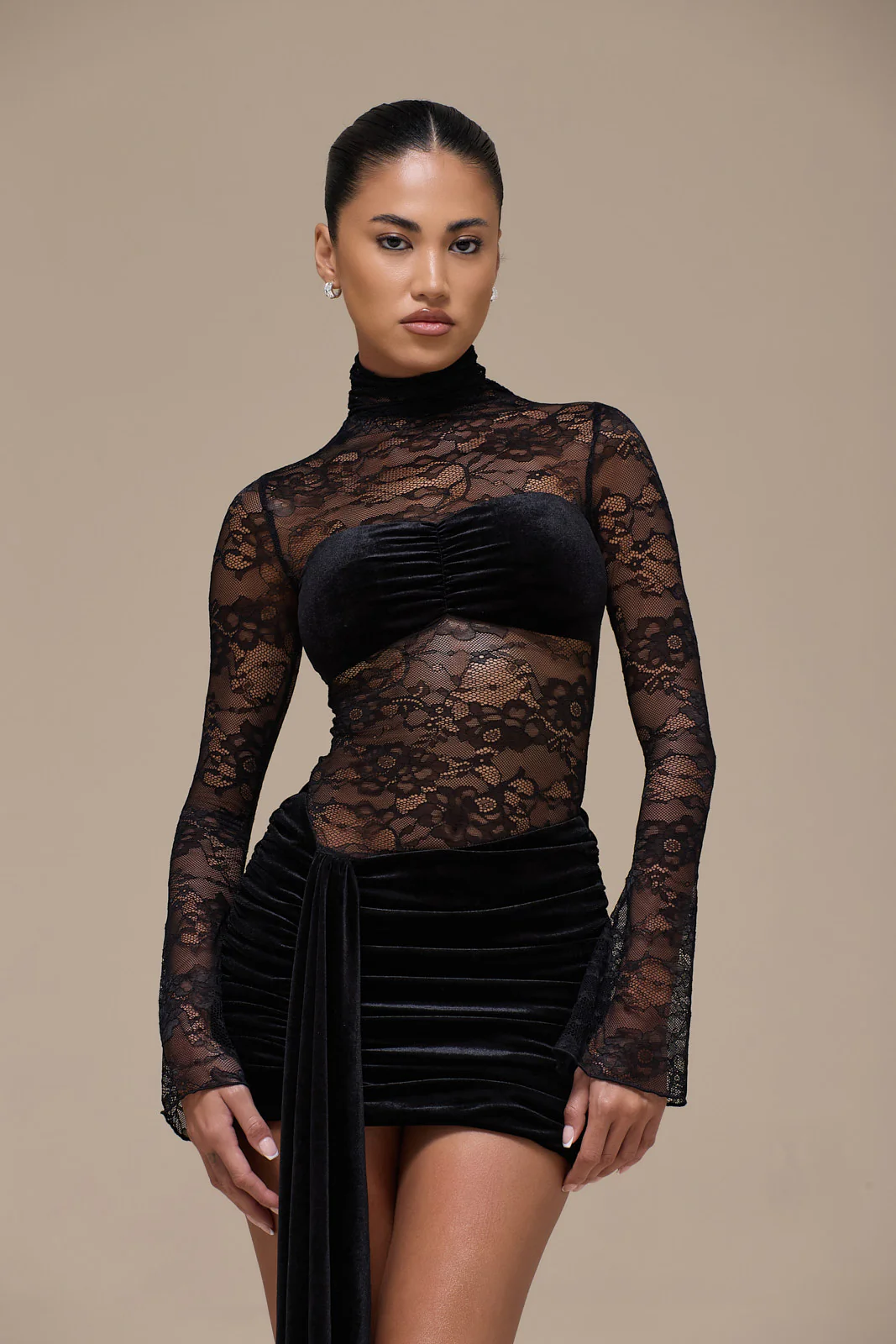 SASHA MINI DRESS | BLACK LACE - Image 9