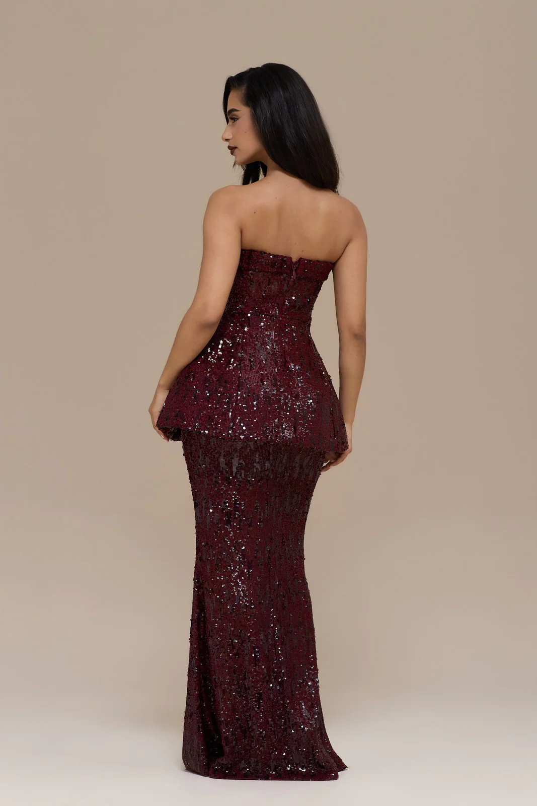 SCARLETT BANDEAU TOP | WINE SEQUIN - Image 8