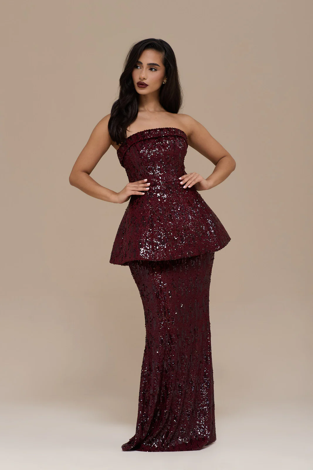 SCARLETT MAXI SKIRT | WINE SEQUIN - Image 11