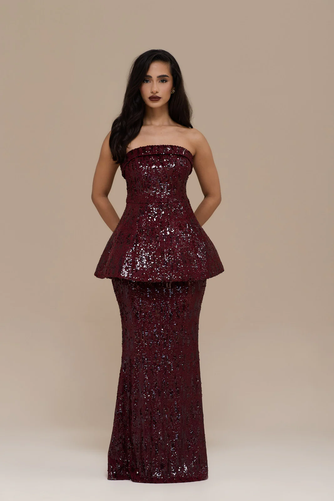 SCARLETT MAXI SKIRT | WINE SEQUIN - Image 12