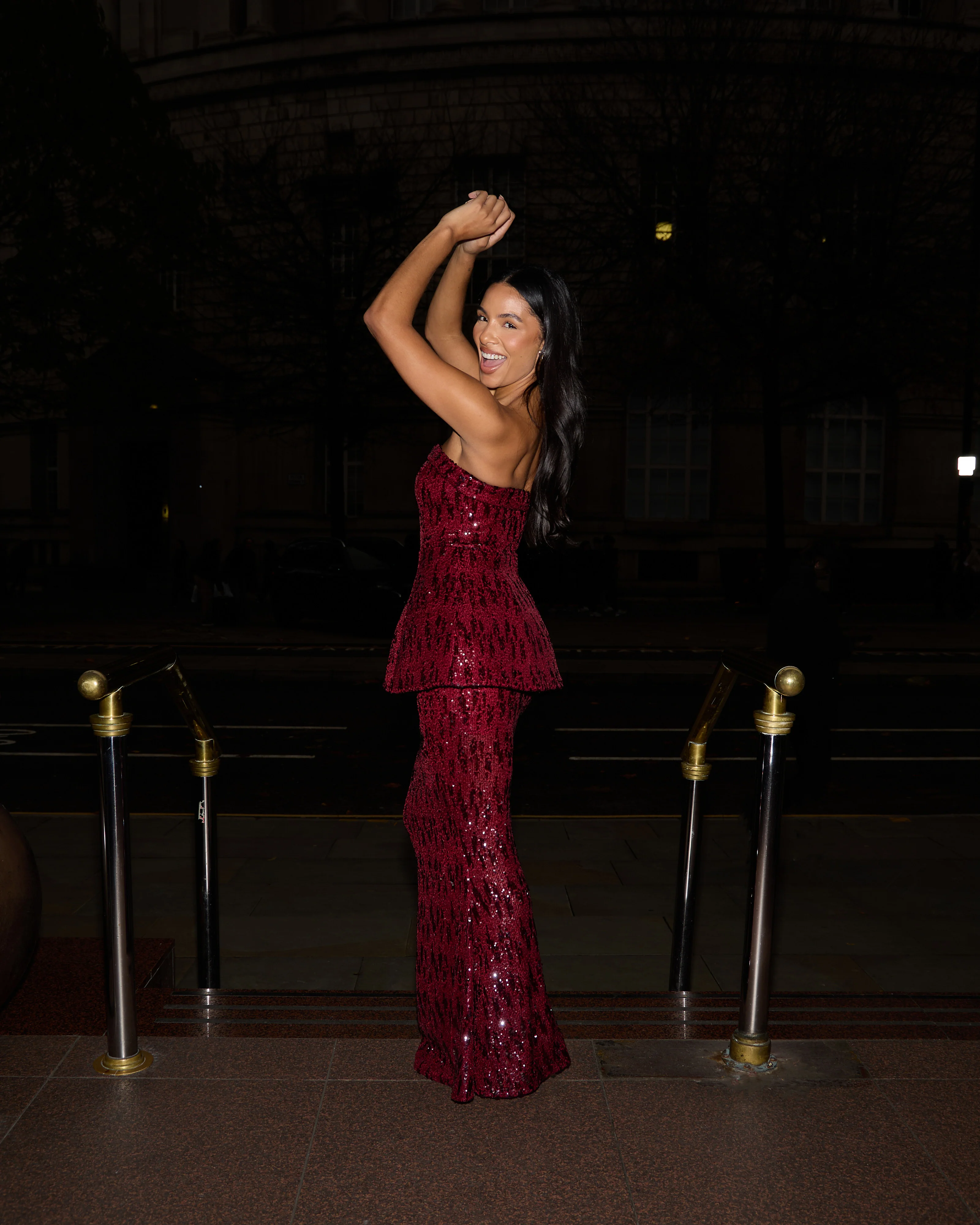 SCARLETT MAXI SKIRT | WINE SEQUIN - Image 3