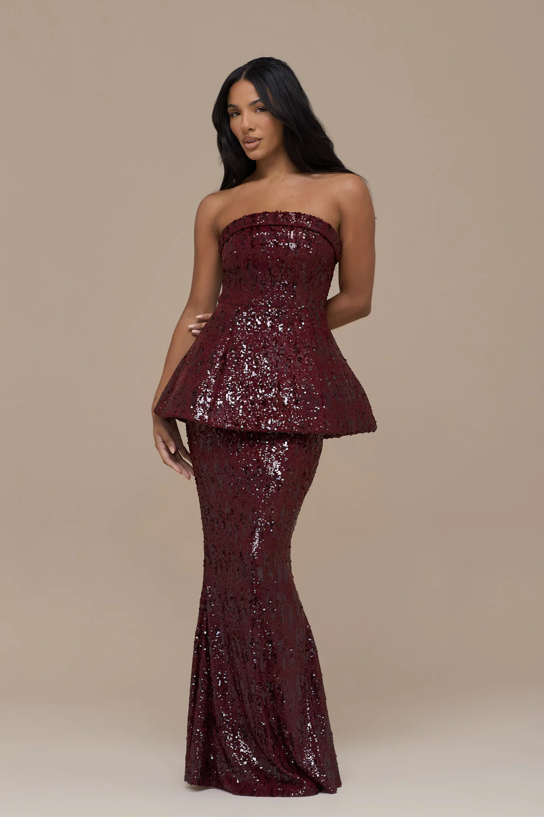 SCARLETT MAXI SKIRT | WINE SEQUIN - Image 6