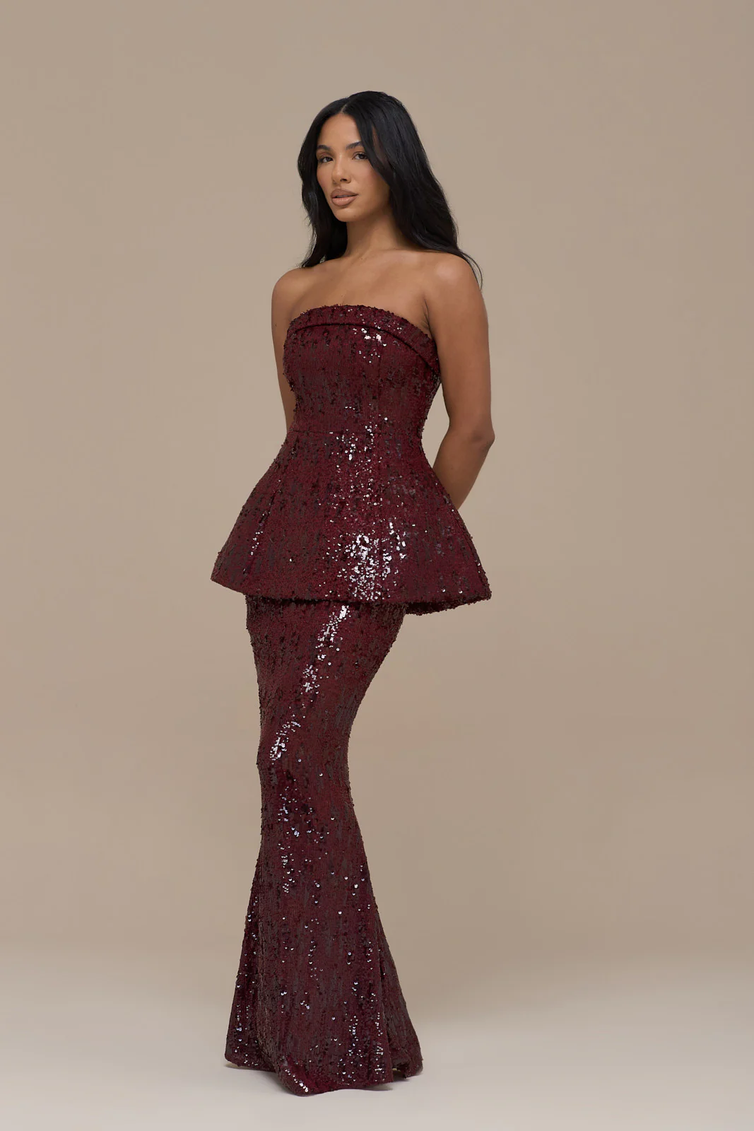 SCARLETT MAXI SKIRT | WINE SEQUIN - Image 7