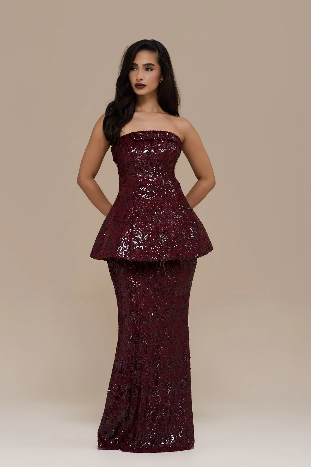 SCARLETT MAXI SKIRT | WINE SEQUIN - Image 8