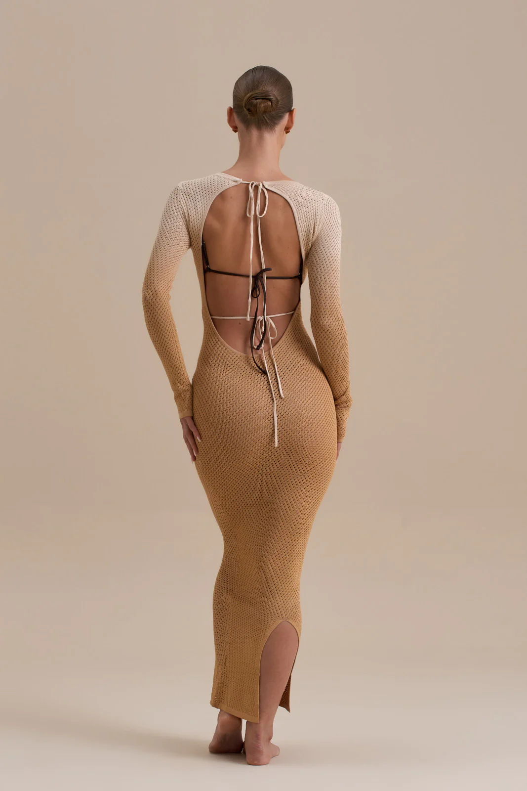 SOLSTICE CROCHET MAXI DRESS | SAND OMBRE - SALE - Image 3
