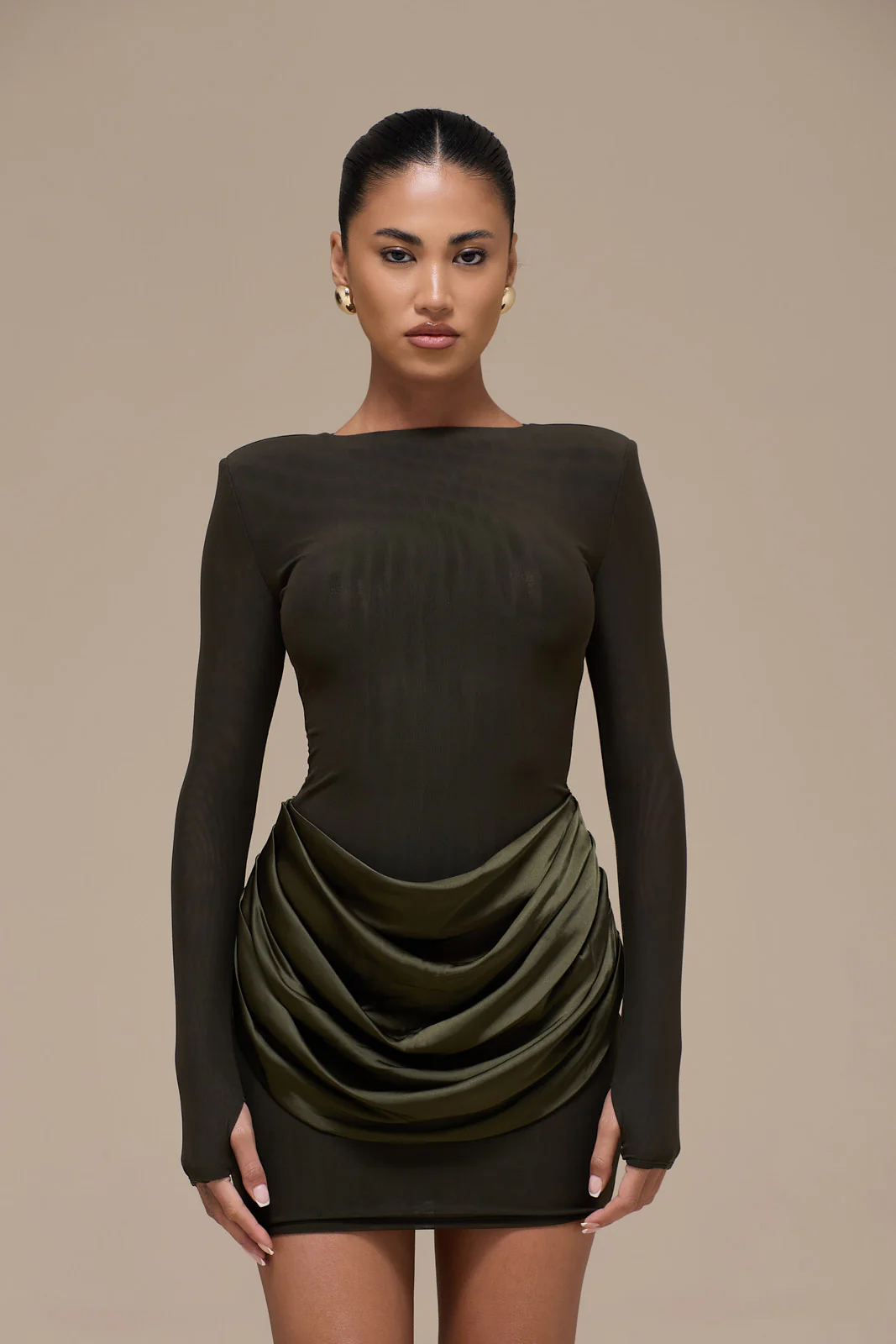 STORM MINI DRESS | KHAKI - Image 11