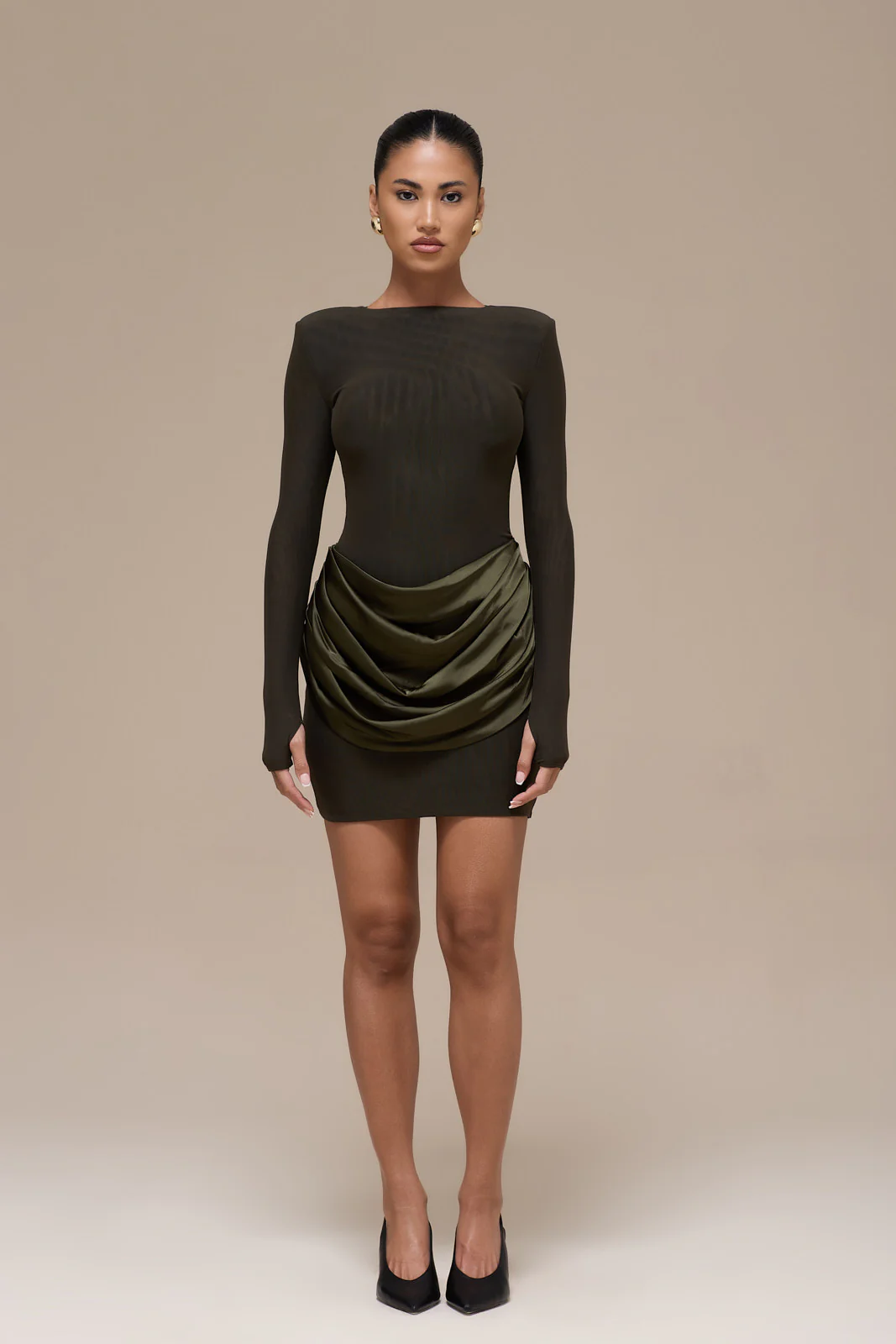 STORM MINI DRESS | KHAKI - Image 12