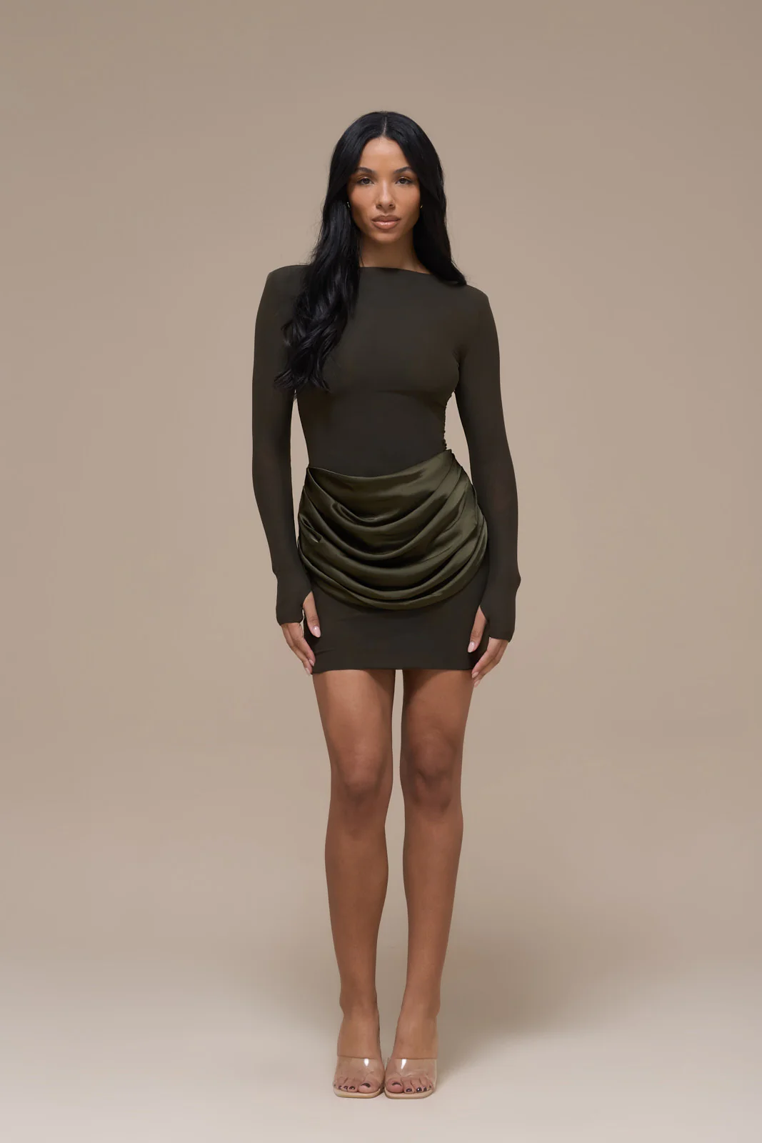STORM MINI DRESS | KHAKI - Image 3