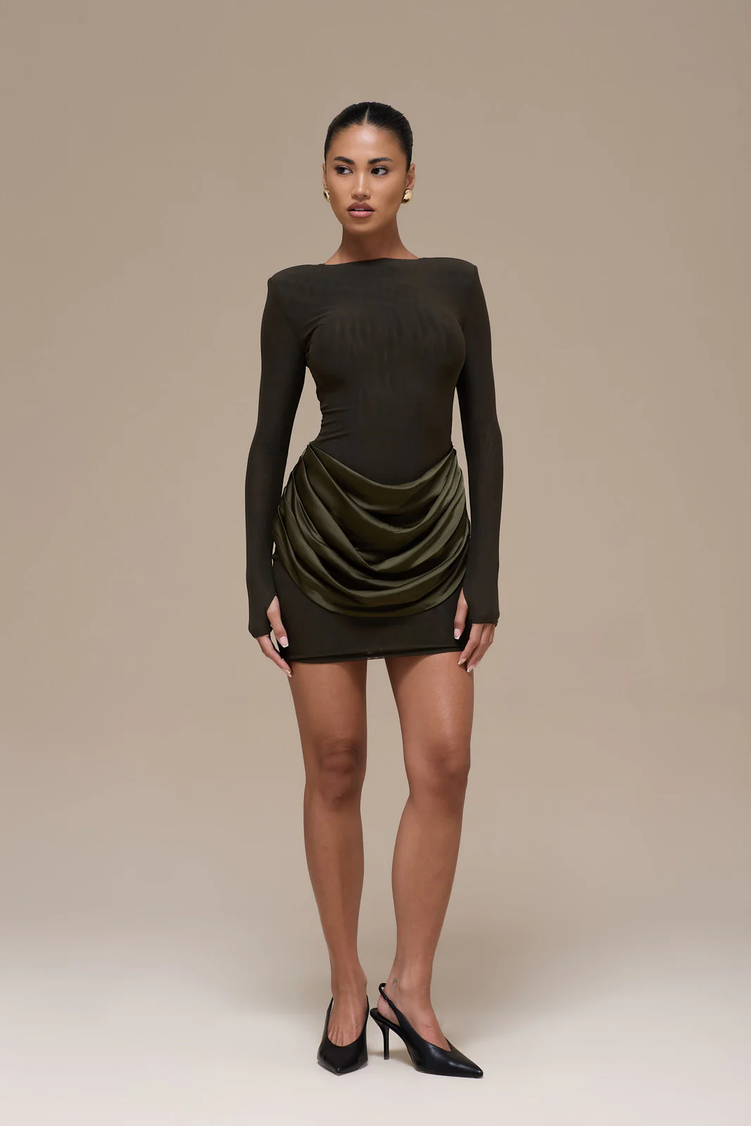 STORM MINI DRESS | KHAKI - Image 6