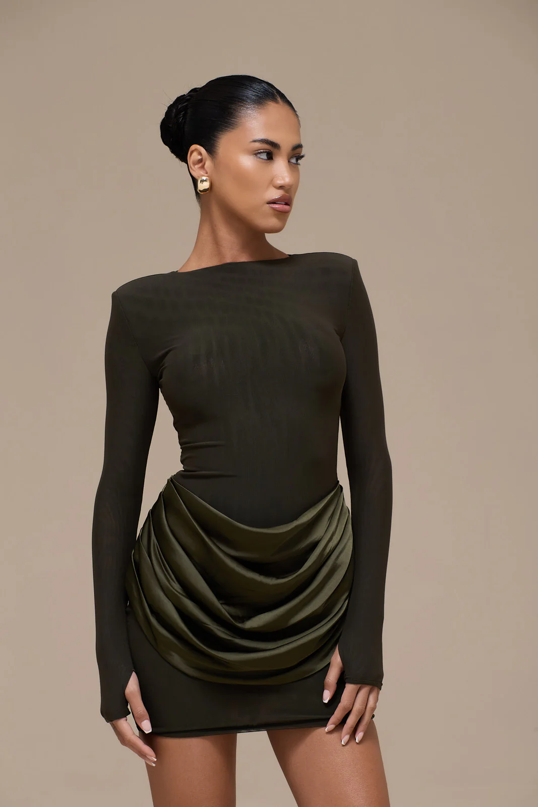 STORM MINI DRESS | KHAKI - Image 7