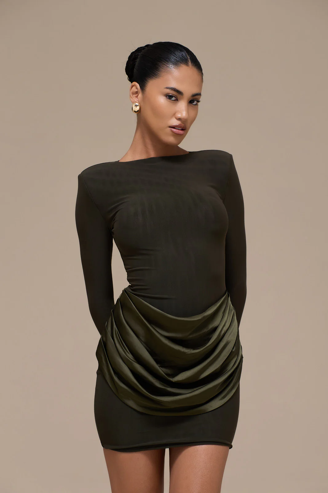 STORM MINI DRESS | KHAKI - Image 9