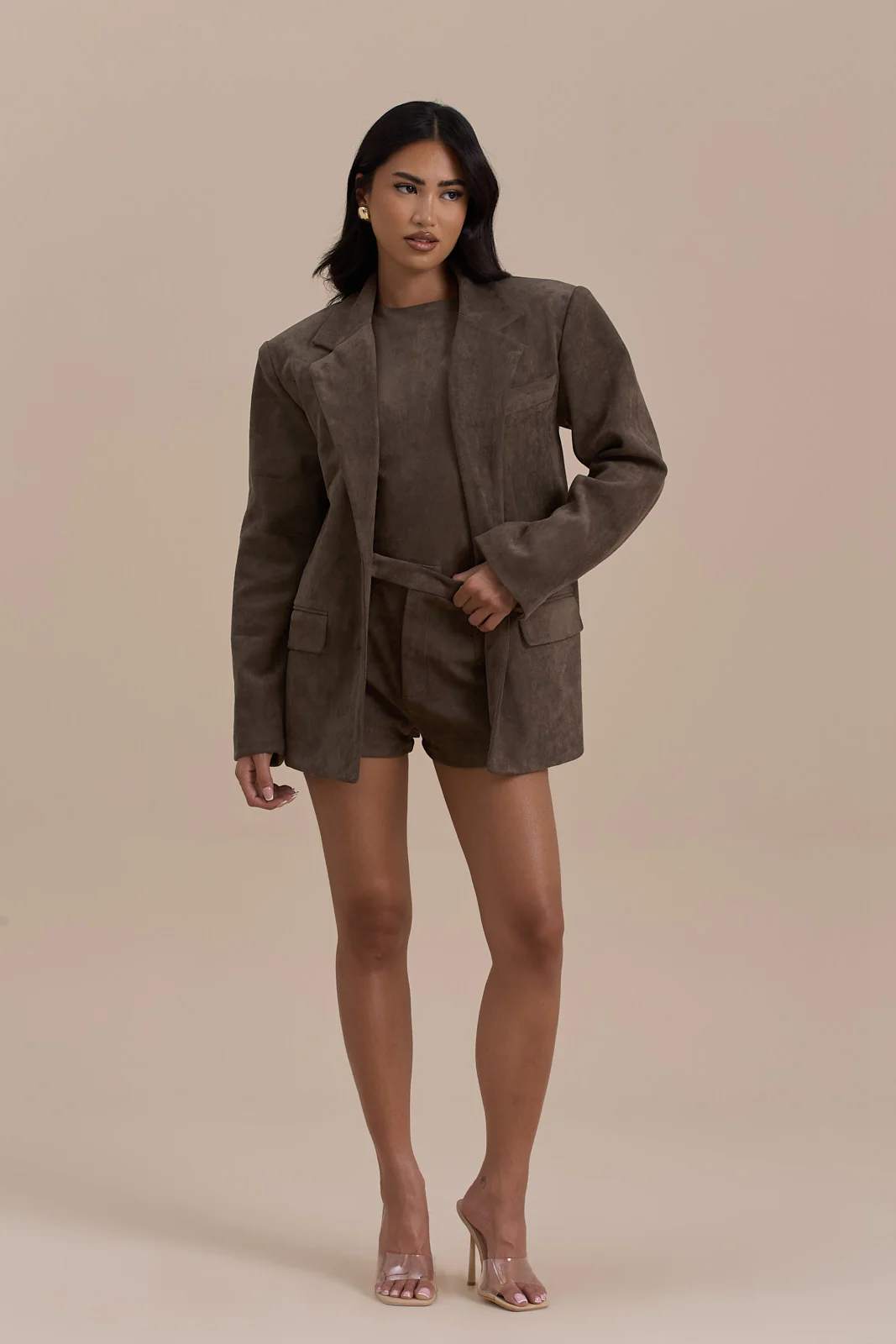 SUEDE BLAZER | DARK TAUPE - SALE - Image 14