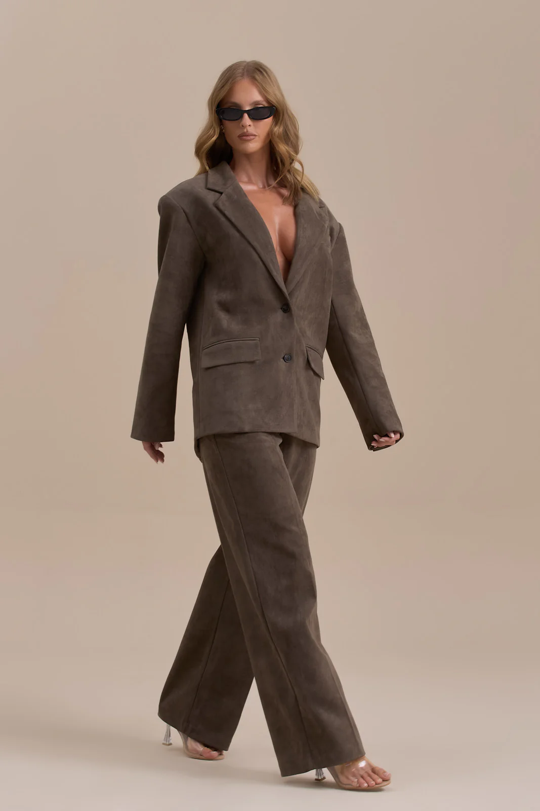 SUEDE BLAZER | DARK TAUPE - SALE - Image 6