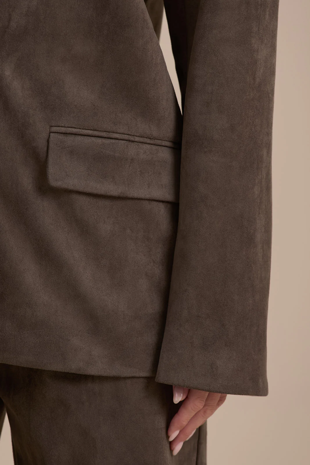 SUEDE BLAZER | DARK TAUPE - SALE - Image 8