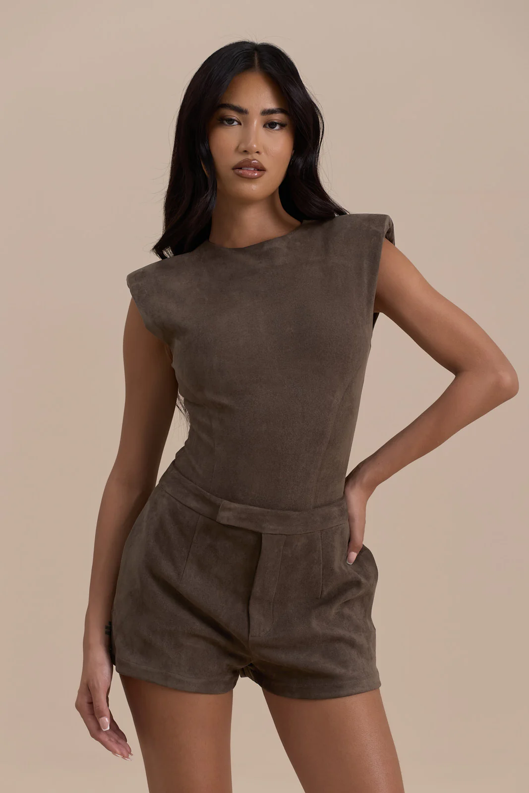 SUEDE SHORTS | DARK TAUPE - Image 10