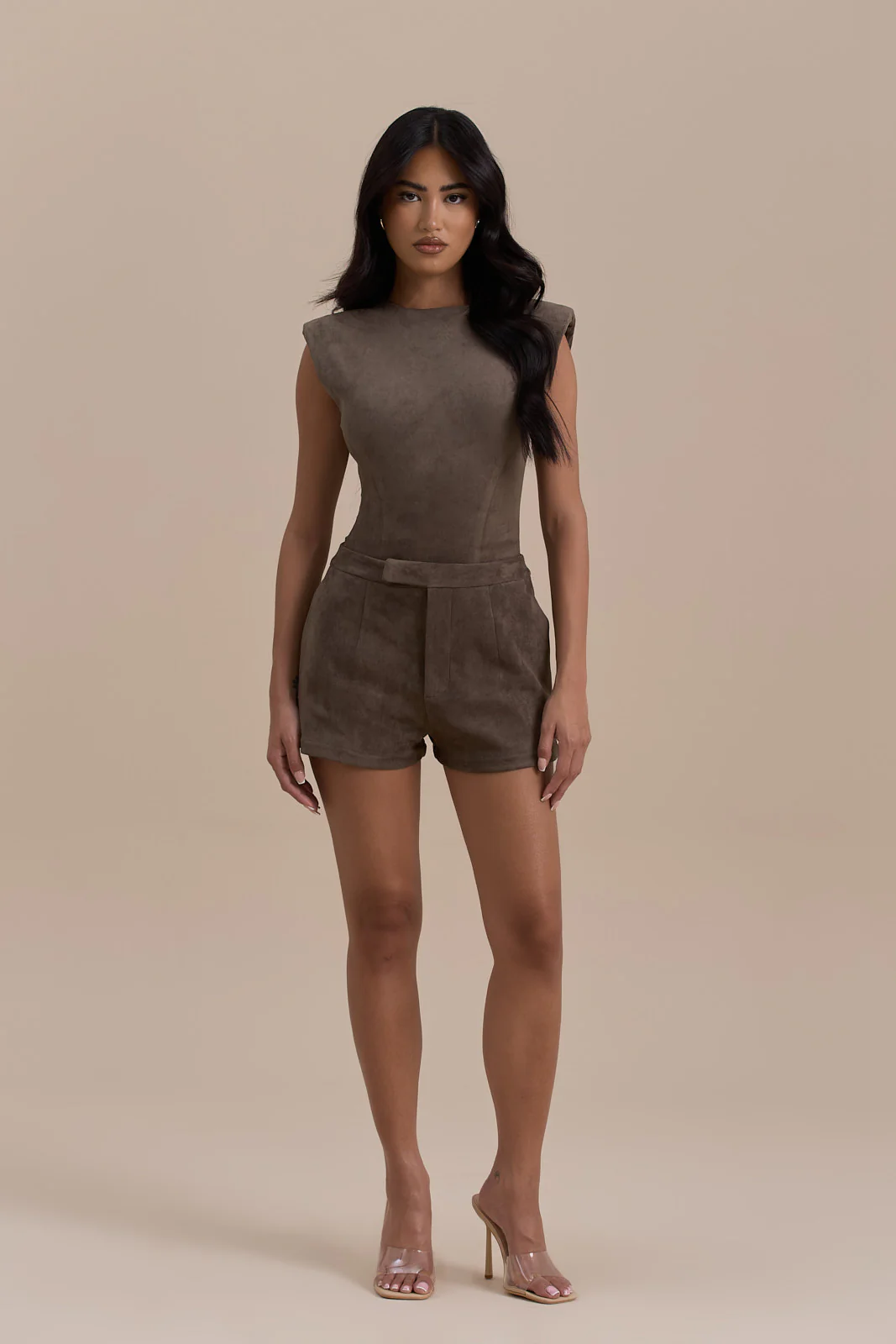 SUEDE SHORTS | DARK TAUPE - Image 6