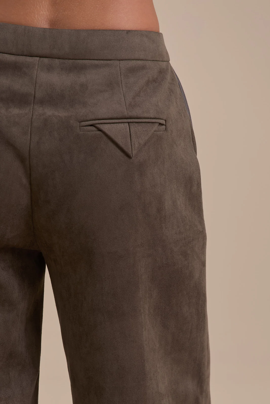 SUEDE TROUSERS | DARK TAUPE - SALE - Image 10