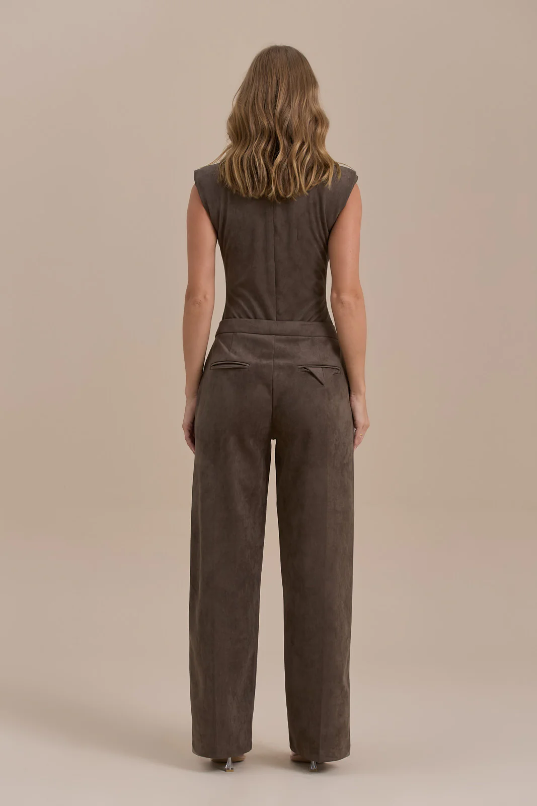 SUEDE TROUSERS | DARK TAUPE - SALE - Image 11