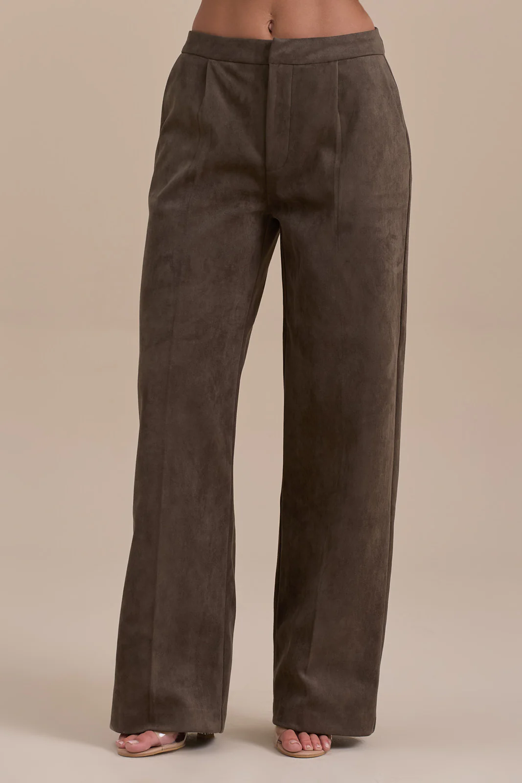 SUEDE TROUSERS | DARK TAUPE - SALE - Image 12