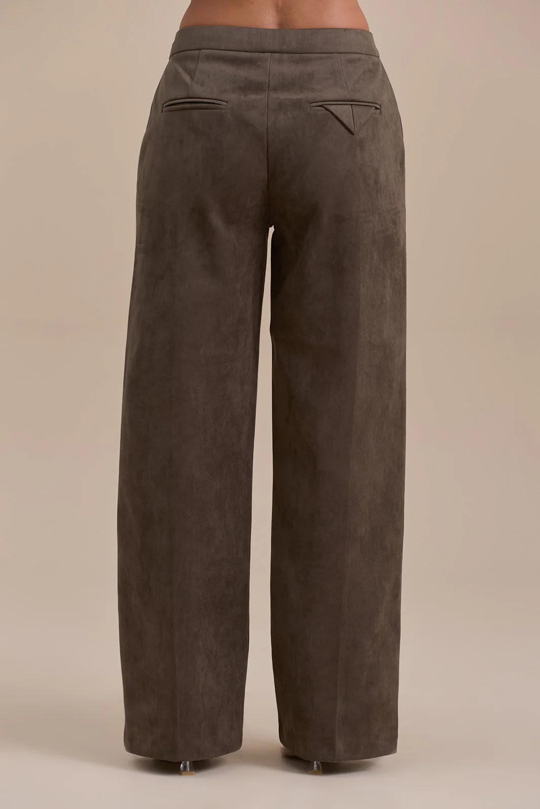 SUEDE TROUSERS | DARK TAUPE - SALE - Image 13
