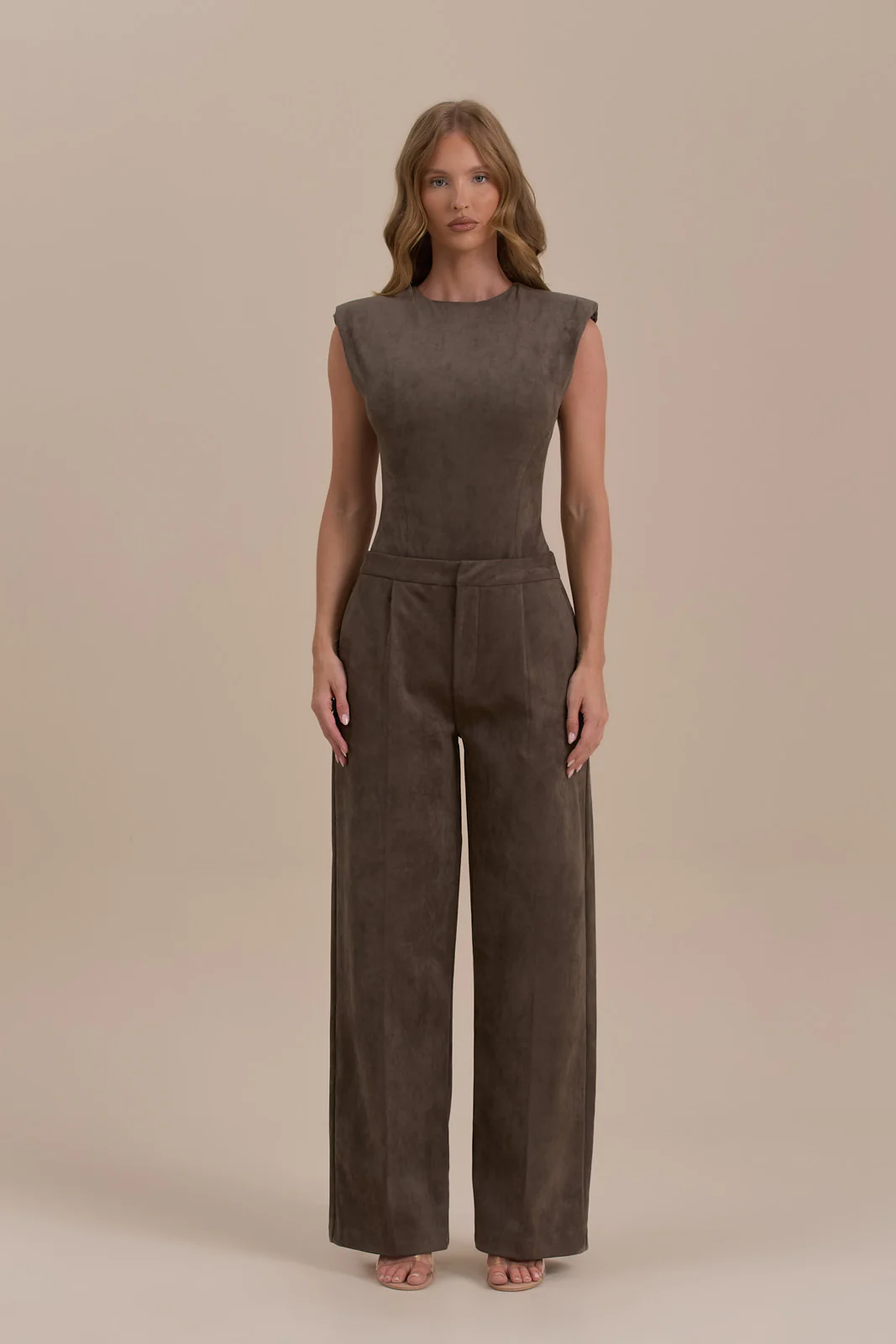 SUEDE TROUSERS | DARK TAUPE - SALE - Image 9