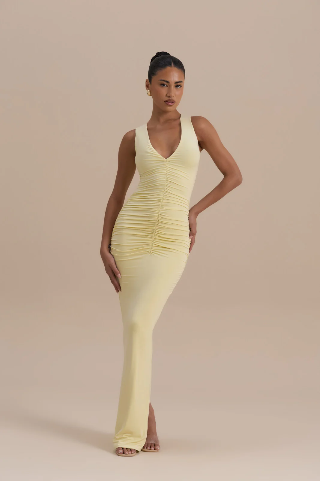 TATE SLEEVELESS MAXI DRESS | LEMON - Image 10