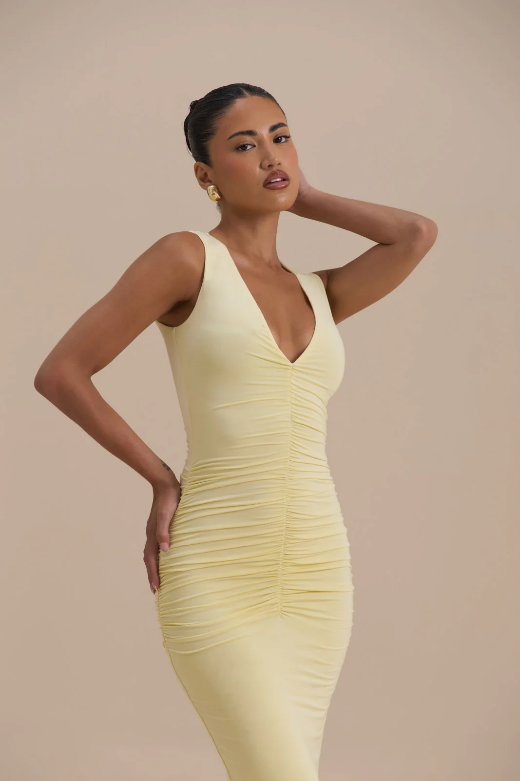 TATE SLEEVELESS MAXI DRESS | LEMON - Image 6