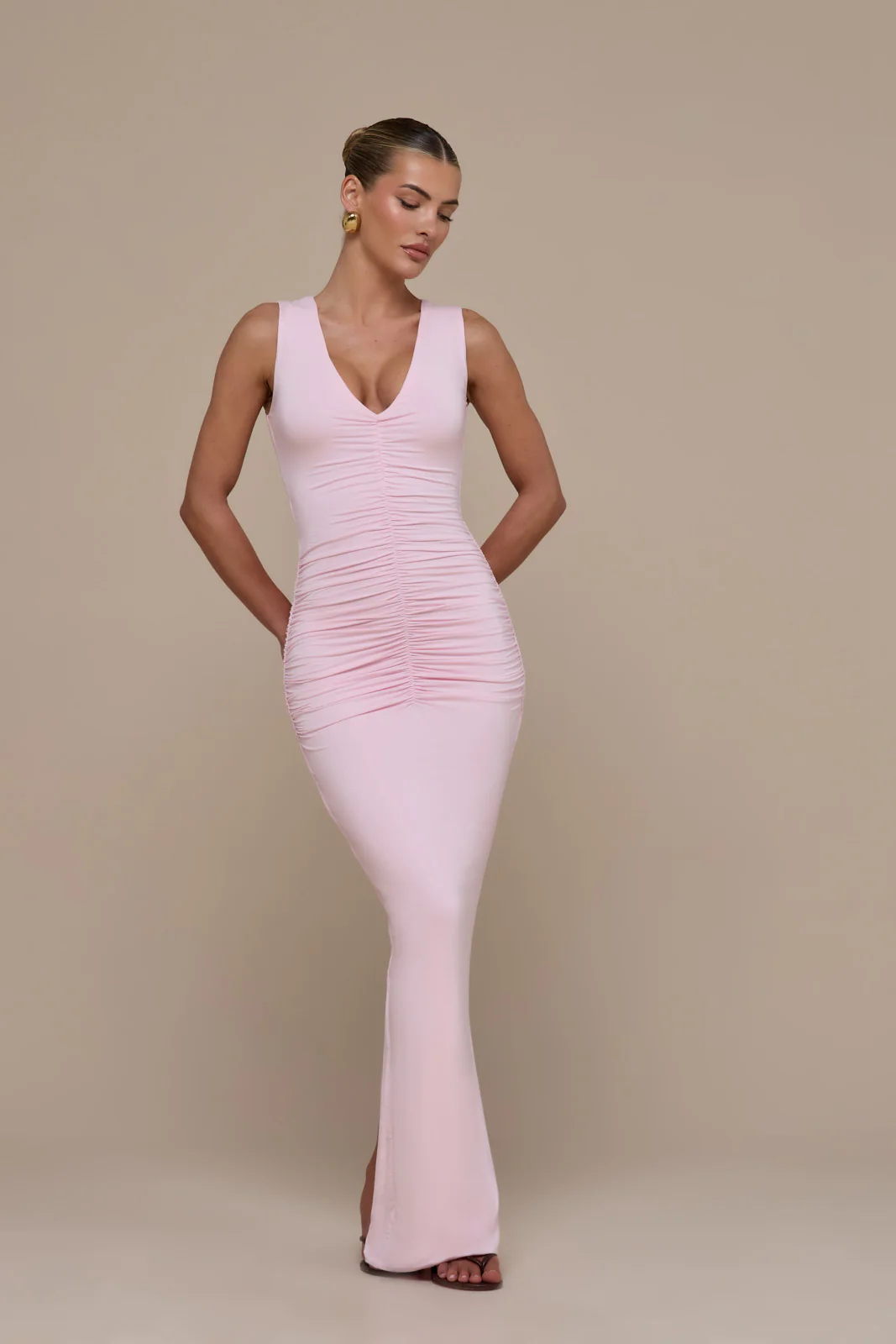 TATE SLEEVELESS MAXI DRESS | BABY PINK