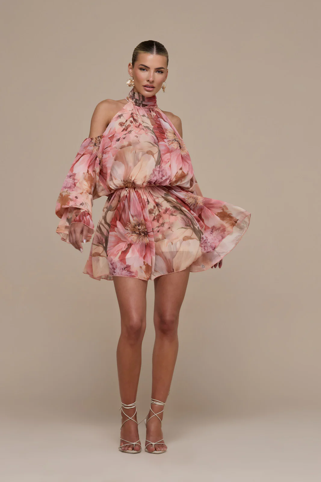 UNA HALTER NECK MINI DRESS | FLORAL PRINT - Image 10