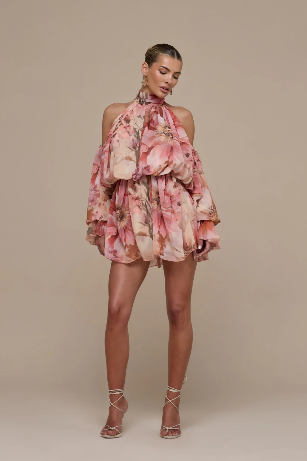 UNA HALTER NECK MINI DRESS | FLORAL PRINT - Image 11