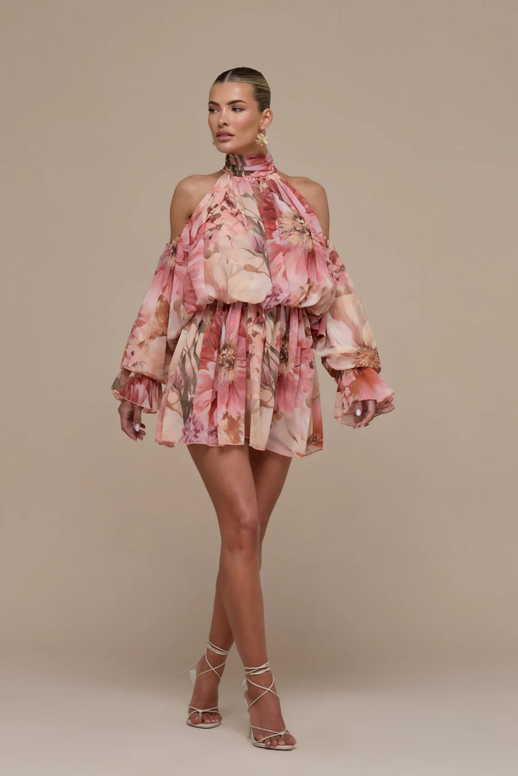 UNA HALTER NECK MINI DRESS | FLORAL PRINT - Image 12