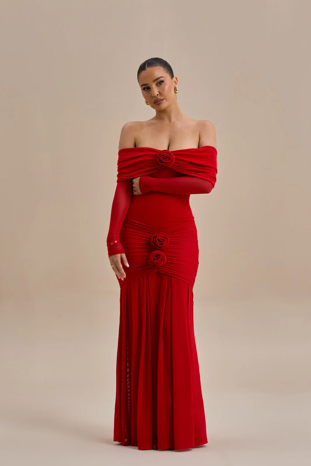 VIVIENNE BARDOT MAXI DRESS | RED - SALE - Image 13