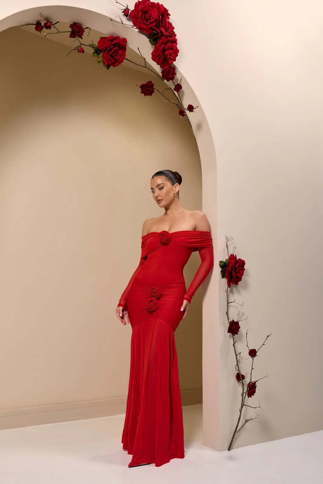 VIVIENNE BARDOT MAXI DRESS | RED - SALE - Image 4