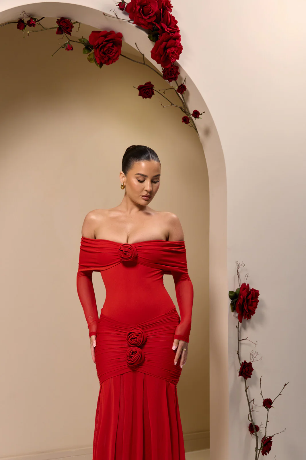 VIVIENNE BARDOT MAXI DRESS | RED - SALE - Image 5